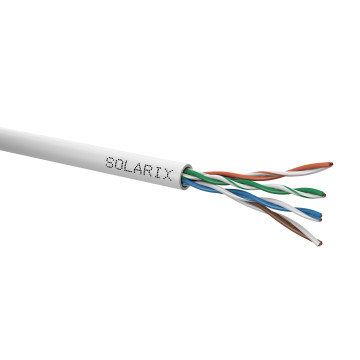 Kabel skrętka U/UTP 4x2x0,5 drut kat.5e AWG24 PVC 305m Solarix