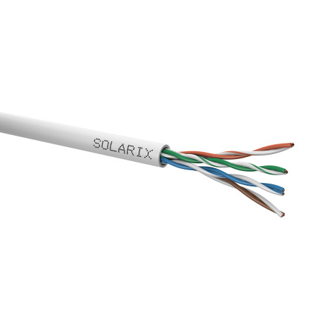 Kabel skrętka U/UTP 4x2x0,5 drut kat.5e AWG24 PVC 305m Solarix