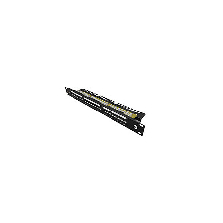 Patch panel 19" 24xRJ45 cat.6 UTP z płytą wsporczą czarny Solarix