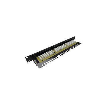 Patch panel 19" 24xRJ45 cat.6 UTP z płytą wsporczą czarny Solarix