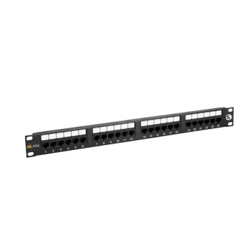 Patch panel 19" 24xRJ45 cat.5e UTP z płytą wsporczą czarny Solarix