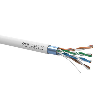 Kabel skrętka F/UTP 4x2x0,5 drut kat.5e AWG24 PVC 305m Solarix