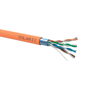 Kabel skrętka F/UTP 4x2x0,565 drut kat.5e AWG23 LSOHFR B2ca-s1,d1,a1 500m Solarix