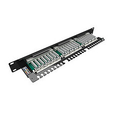 Patch panel 19" 24xRJ45 cat.5e FTP z płytą wsporczą czarny Solarix